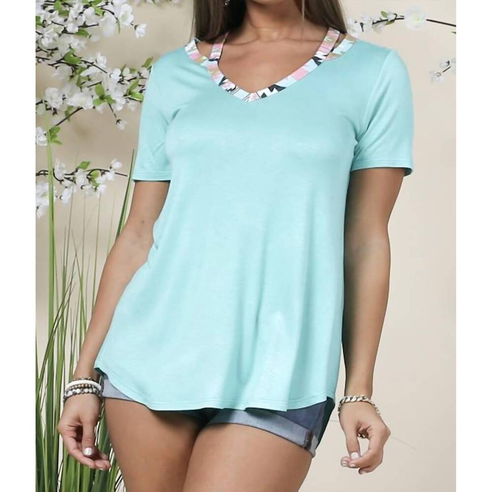 NEW AVERY APPAREL adana tee top in mint